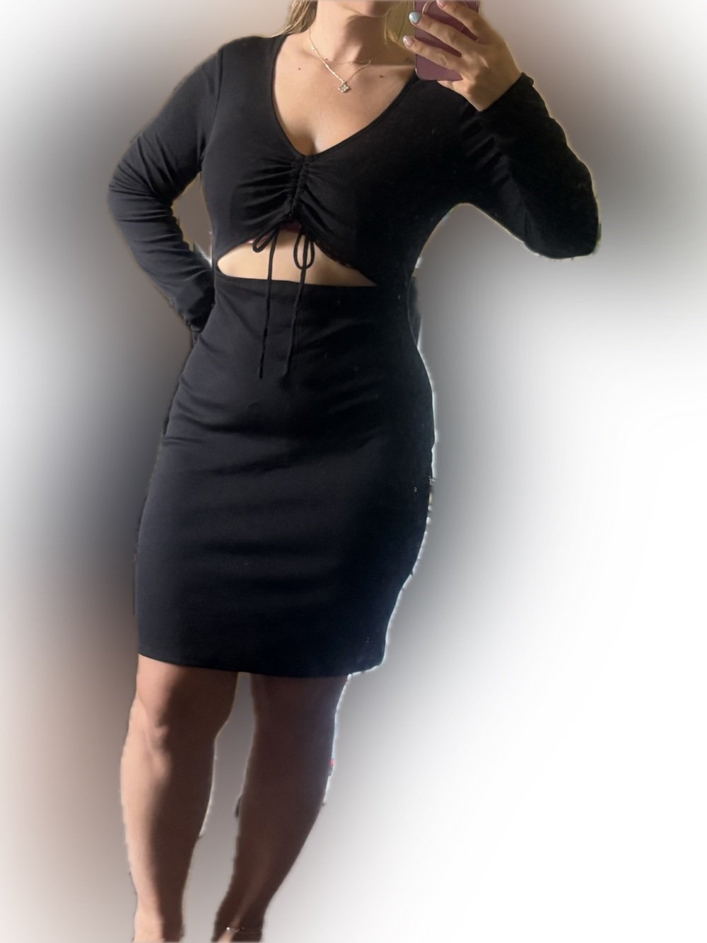 BCBG Black Cutout Pencil Skirt Dress